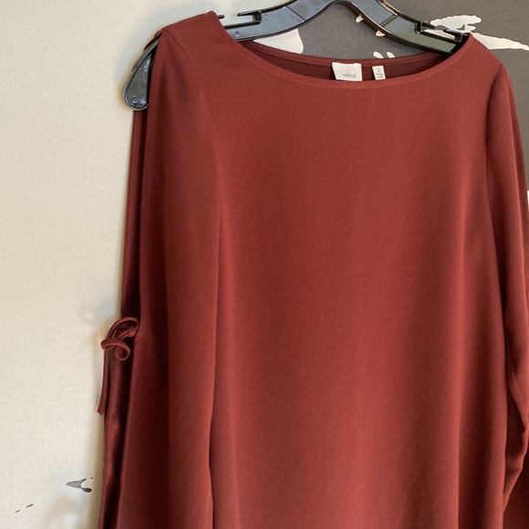 Wilfred Pozzi Maroon Coloured Open Tie Sleeve Blouse - Size S - Picture 4 of 12